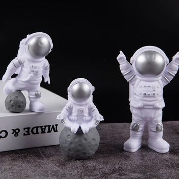 3Pcs Plast Astronaut Figur Statue Figur Spaceman Skulptur Pædagogisk Legetøj Desktop boligindretning, Astronaut-Model Kids