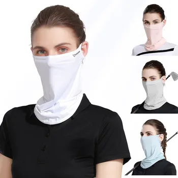 Mænd Kvinder Åndbar Ansigt Scarf Is Silke UV solbeskyttelse Maske Justerbar Anti-Ultraviolet Tynd Kører Hals til Sommer Udendørs