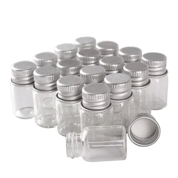 engros 100 stykker 2 ml 16*26mm Glas Flasker med Aluminium Caps Mini Glas Flasker Lille Glas Hætteglas