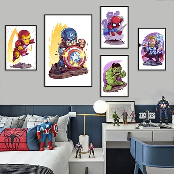 Marvel Film Avengers Lærred, Plakat Superhelten Spiderman, Iron Man Væg Kunst Maleri Udskriver Billede Kids Soveværelse Stue Indretning
