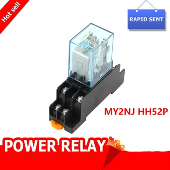 Elektromagnetisk Spole Generelt DPDT Power Relay MY2NJ DPDT 8Pins HH52P Relæer DC12V 24V AC220V Miniature Relæ Med Sokkel