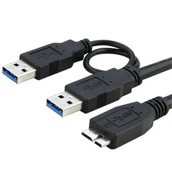 USB 3.0 Mand til Mikro-USB-3 Y-Kabel med Ekstra usb Power USB3.0 Mand til Mikro-USB3.0 B-han Adapter Kabel til HDD Harddisk