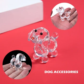 Crystal Dog Søde Krystal Glas Hund Figurer Håndværk Tabel Yndig Hjem Decors Ornamenter 1.2