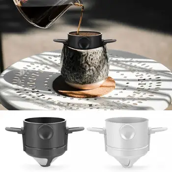 Bærbare Foldbar Og Filter I Rustfrit Stål Drypper Kaffe Te Indehaveren Genanvendelige Easy Clean Te Pot Holder Og Dripper Tragt