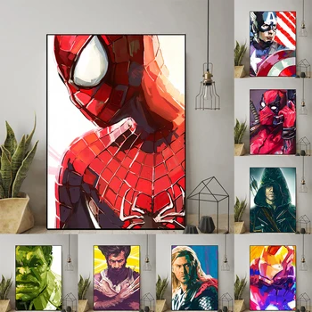 Marvel Film Avengers Lærred, Plakat, Iron Man, Captain America, Hulk Wall Art Prints Maleri Hjem Børne Værelse Dekoration Vægmalerier Gaver