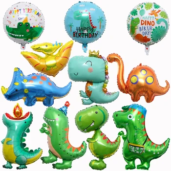 1pc Tegnefilm Dinosaur Aluminium Folie Ballon Fødselsdag Crown Dinosaur Helium-Ballon Baby Brusebad Kid ' s Fødselsdag Part Dekorationer