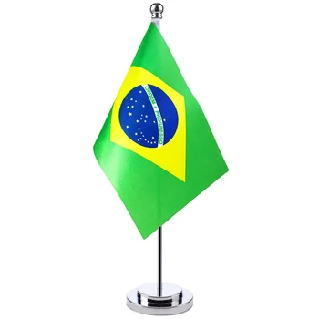 14x21cm Mini-Banner I Brasilien Banner Den Brasilianske Nationale Mark Bruser Flag Sæt