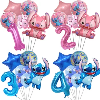 Disney Lilo og Stitch 32in Antal Folie Balloner Pack Fødselsdag Part Forsyninger Børn Pink Blå Latex Balloner Baby Shower