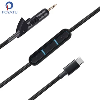 POYATU 3,5 MM / USB Type C QC15 Hovedtelefon Kabel til Bose QuietComfort 15 QC15 QC2 QC 15 2 Ledninger med Mikrofon Fjernbetjening