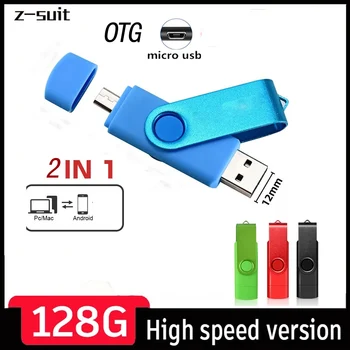 Usb-Flash-Drev Metal 2I 1 OTG High Speed USB 3.0 Memory Stick Kvalitet Pen-Drev 128GB Computer, Mobiltelefon produkter med Dobbelt Anvendelse, U Disk