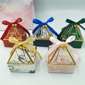Gaveæske Bryllup Forsyninger Part Candy Box Baby Brusebad Papir Chokolade Æsker Nye Prismatisk Kreative Bronzing Emballage Kasser