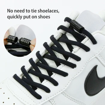 Normcore Elastisk Dovne Snørebånd Ikke Binde Snørebånd, For Børn og Voksne Sneakers Metal Lås Snørebånd One-Size-Passer til Alle Sko