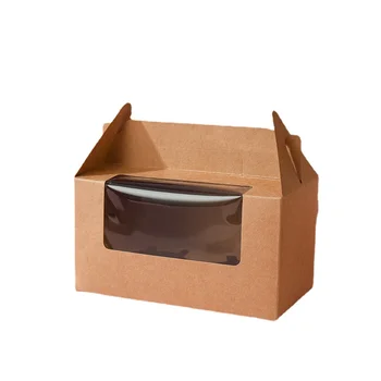 10/30/50stk Kraftpapir Kage Kasser og Emballage, med de Gennemsigtige Vindue Cupcake Muffin Bag Bærbar Box Part Indretning Engros