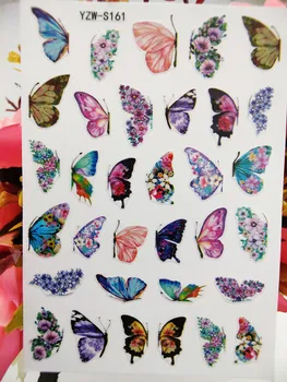 Stickers til Negle 3D Smukke Blomster Butterfly Nail Design Selvklæbende Manicure Skydere Decals Art Dekorationer Tilbehør