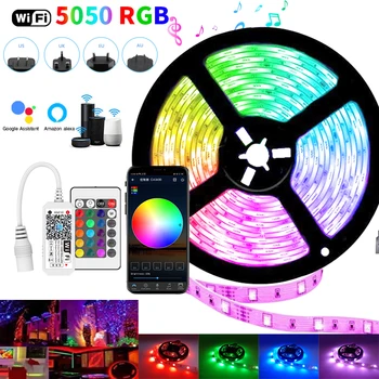 30M WIFI LED Strip Lights Bluetooth-30M WIFI LED Strip Lights Bluetooth-RGB Led lys 5050 SMD Fleksibel 20M 25M Vandtæt 2835