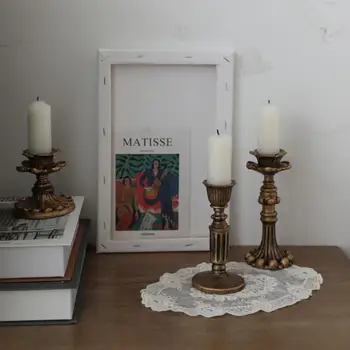 Retro-Lysestage Harpiks lysestage Sconce Nostalgisk Antikke franske kalenderlys Rack Tilbehør Hjem Indretning 2022 NY