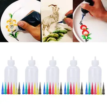 5pcs 50CC Nål Tip Applikator Kage Udsmykning Kunst Flaske Krydderi Dispenser Lim Squeeze Flaske til Olie DIY Håndværk Maleri