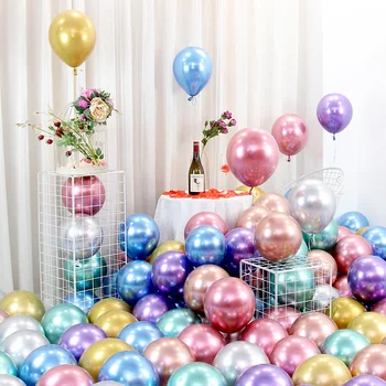 10stk 5/10/12 tommer Blank Metal Perle Latex Balloner Tyk Chrome-Metallic Helium Luft Bolde Til Fødselsdag, Bryllup Dekoration