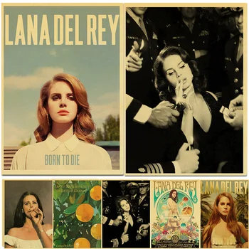 Sanger Lana Del Rey Album Plakater Født Til Dør/Paradise Retro Kraftpapir Mærkat DIY Rummet Bar Cafe Indretning Gave Kunst vægmalerier