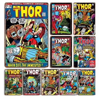 Marvel Superhelten Thor Tegneserie Metal, Tin Tegn Avengers Retro Plakat Væg Kunst Billede til stuen Home Decor Vægmaleri Plaques Tegn