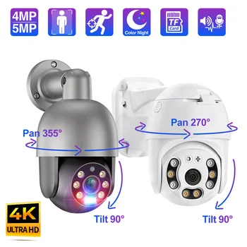 Techage 5MP POE PTZ IP-Kamera Menneskelige Opdagelse Farve Night Vision To-vejs Audio CCTV Sikkerhed Kamera, Video Overvågning P2P Onvif