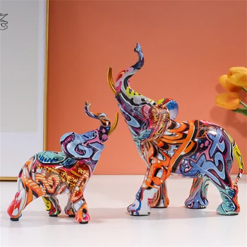 Nordisk Bull Elefant Tænker Harpiks Skulptur Figur Kontor Boligindretning, Pynt Desktop Indretning Håndlavet Håndværk Med Moderne Kunst