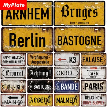 [MyPlate] Vintage Berlin Arnhem Bil Licenser Plade Metal Sign Vintage Plak Tin Tegn Mand Cave Dekoration Bar Tegn Club Plakat