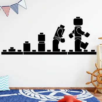 Sjov Evolution Robot Pacman Pvc Vægoverføringsbilleder Hjem Indretning Til Børn Værelser Wall Stickers Vandtæt Tapet