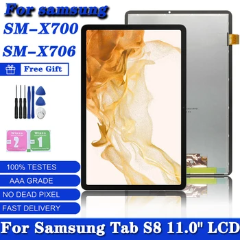 100% Original Samsung Galaxy Tab S8 SM-X700 Display+Touch Screen Digitizer Assembly For Samsung Galaxy Tab S8 SM-X706 Skærm