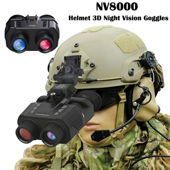 NV8000 3D-Infrarøde natkikkerter Teleskop Professionel HD 1080P Head Mount-Kamera til Jagt Camping Taktik Goggle