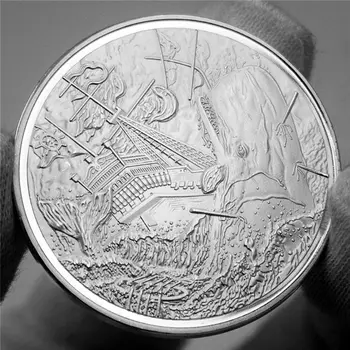 Pirat Flag Sølv Forgyldt Udfordring Mønt Erindringsmønt Samling Gave Souvenir-Kunst Metal Antiqu Collectible Lykkemønt