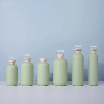 200-500ML Avocado Grøn Plast Shampoo, Shower Gel Skummende Sæbe Dispensere Genpåfyldelige Flasker Flip Cover/Pumpe Lotion Flasker
