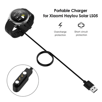 60/100cm USB-Oplader til Haylou Sol LS05 Hurtig Opladning Kabel-Cradle Dock Power Adapter Smart Ur Tilbehør Sort