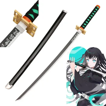 Anime Cosplay Kimetsu ingen Yaiba Sværd Awesome Våben Katana Demon Slayer Tokitou Muichirou Satoman Tanjiro Sværd 104cm Træ Prop