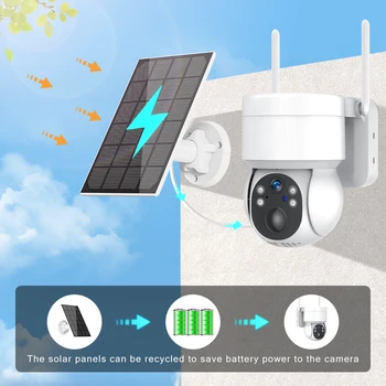 ICSEE 4MP 2K Sol WIFI IP-Kamera Udendørs 7800mAh Batteri Videoovervågning Cam Home Security Protection Lang Tid i Standby