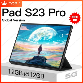 Tablet-Pad S23 Pro Android13 Globale Version 12GB 512GB Snapdragon865 Tabeltil PC 5G Dual SIM-Kort, WIFI HD-4K-Pad 8800mAh Netbook