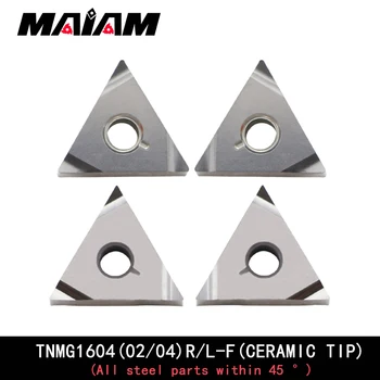 Keramiske færdig bearbejdning venstre højre indsætte TNMG160402 TNMG160404 trekantede fløjte TNMG1604 indsæt for Aluminium, rustfrit stål