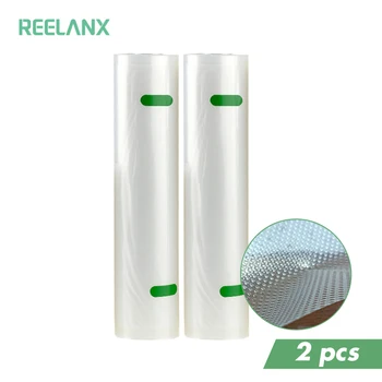 REELANX Vakuum Poser I 2 Ruller til Emballering af Fødevarer Vakuum Maskine 15 / 20 / 25 / 28 *500cm 2 Sæt Vakuum Sealer Taske