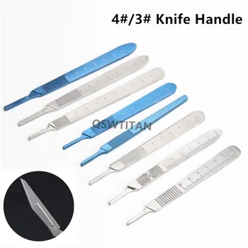 Rustfrit stål, eye kirurgisk Kniv Håndtag 3#/4# Bard-parker kniv håndtag oftalmologiske kirurgisk instrument