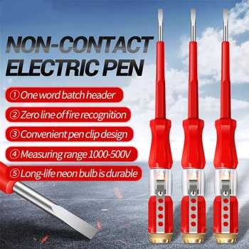 B07 Elektrisk Tester Pen Spænding Indikator Test Blyant Tester Skruetrækker 100-500V Neon Pære Ikke-kontakt Isolering Test Pen