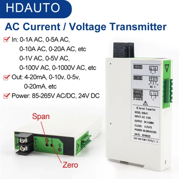 AC Strøm Sendere 220VAC Strømforsyning 1000V AC Spænding Transducer-Sensor 0-1A-5A 10A 20A AC-4-20mA Udgang