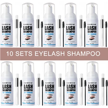 10 STK 50 ML Lanthome Pro Eyelash Extension Shampoo Øjenlåg Lash Skummende Sæbe Glue Remover Dyb Rengøring For Makeup Kvinder