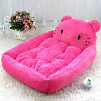 Hello Kitty Cartoon Bløde sofa hund bed fleece varm seng, der passer til små hunde plus size vandtæt bunden blød pet bed katten bed