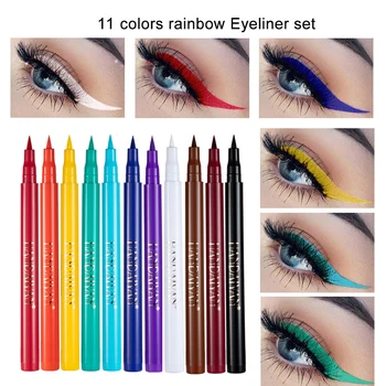 HANDAIYAN 11 Farver Eyeliner Blyant Neon Farverige Flydende Eyeliner Pen Mat Makeup, Waterproof Long-varig Eye Liner Kosmetik