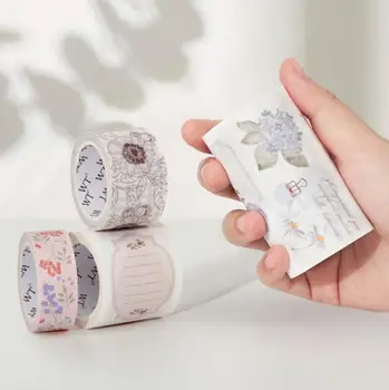 4rolls/sæt Simple Rejser Tidende DIY Selvklæbende Mærkat Bånd 5m Original Kunst Scrapbooking Masking Tape