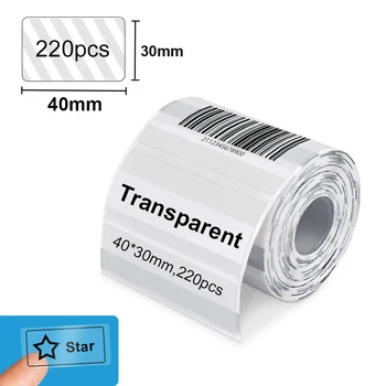 E210 Label Papir, Transparent Hvid Selvklæbende Mærkat Mærkat for E210 Bluetooth Termisk Label Printer P50 Phomemo M110 Label Maker