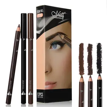 12pcs Eye Brow Blyanter udgør Sæt 3 Farver Vandtæt Øjenbryn Eye Liner Pen Læbe pinde, Kosmetik, Skønhed, Makeup Værktøj