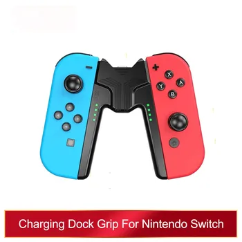 Mini Oplader Dock Greb Til Nintendo Switch/Omskifter OLED-Glæde-con Håndtere V-Formet Gamepad Oplader Stand