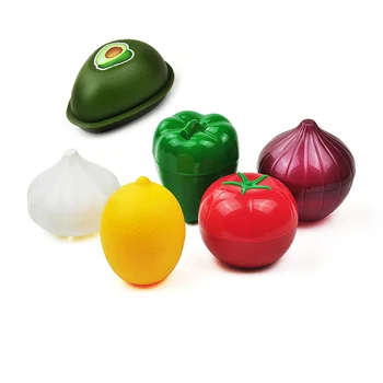 6-Pack Fødevarer Opsparere, der er fastsat for Avocado Løg, Citron-Peber, Tomat Hvidløg Keeper Storage Container Køkken Gadget