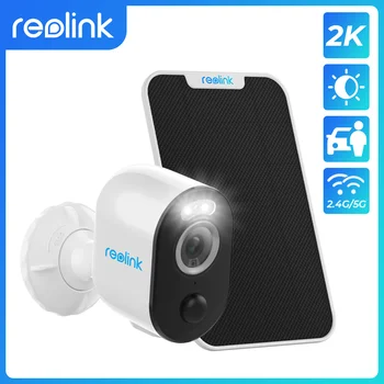 Reolink 4MP 2,4 G/5 ghz WiFi Kamera Batteri-Drevne Human/Bil Opdagelse Spotlight Farve Night Vision Argus 3 Pro med Solar Panel